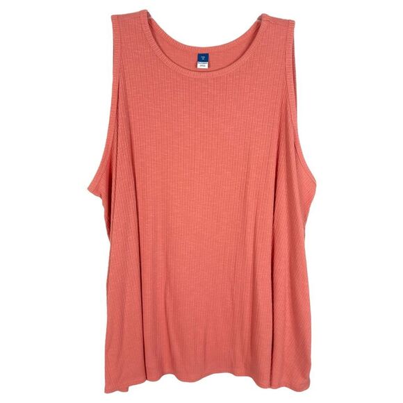 Old Navy Tops - Old Navy Plus Size 3X Tank Top Sleeveless Luxe Pink Ribbed Stretched Crew 739